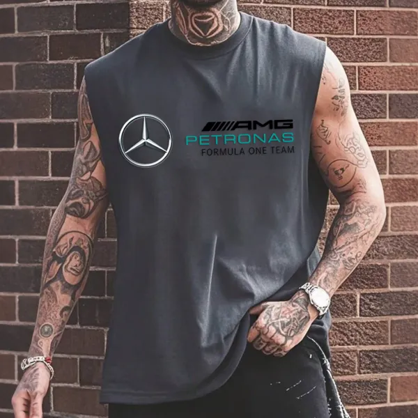 Men's Casual Fashion Racing Print Tank Top - Rabclub.com 
