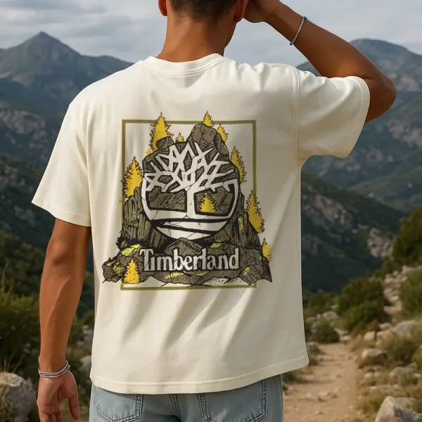 Graphic Print Short Sleeve T-Shirt For Outdoor Adventures - Yesunshine.com 