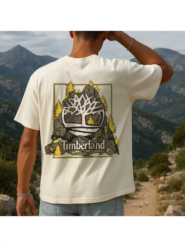 Graphic Print Short Sleeve T-Shirt For Outdoor Adventures - Ootdmw.com 