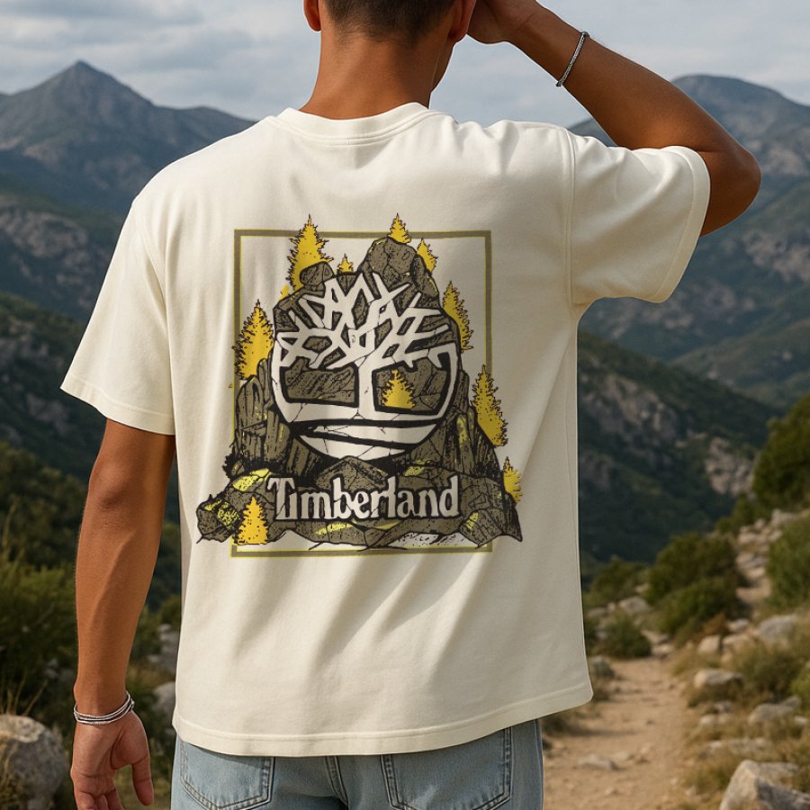 

Graphic Print Short Sleeve T-Shirt For Outdoor Adventures