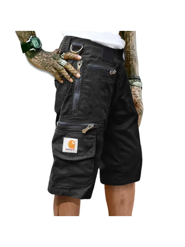 Men's Vintage Multi-Pocket Zipper Utility Cargo Shorts - Wearmw.chimpone.com 