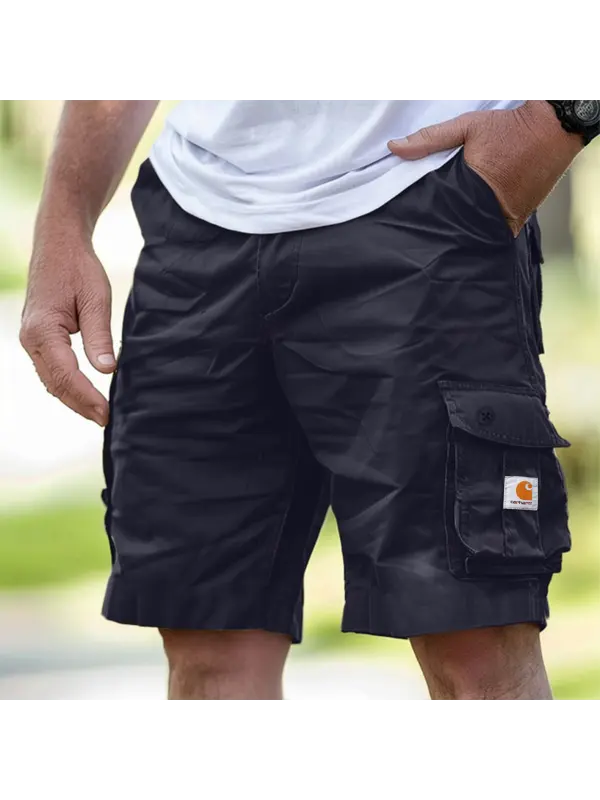 Men's Vintage Surf Multi-Pocket Elastic Drawstring Cargo Shorts - Wearmw.chimpone.com 