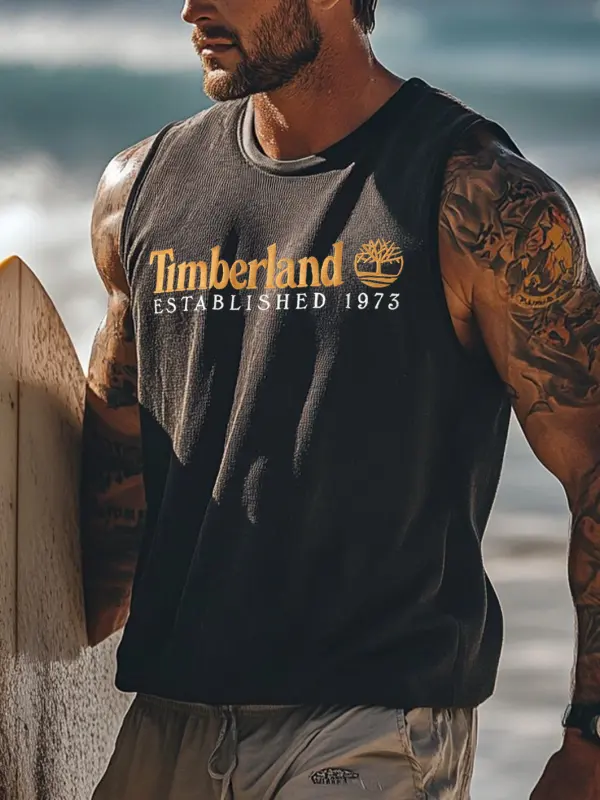 Timberland Men's Vintage Surfing Oversized Print Tank Top - Pragmaace.com 
