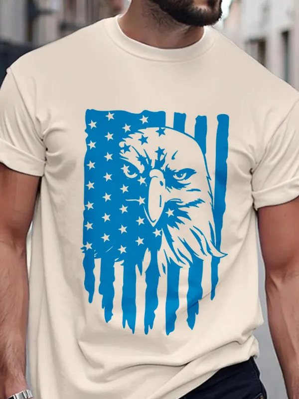 4th Of July Independence Day American Flag Patriotic Eagle Flag Graphic T-Shirt - Pragmaace.com 