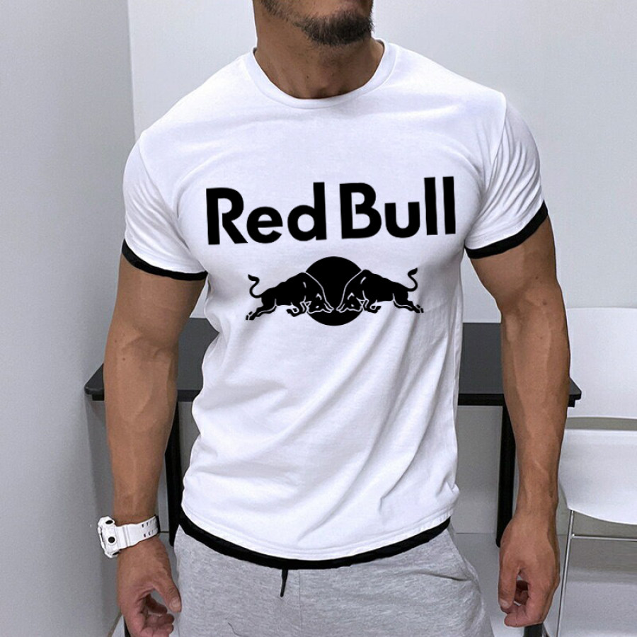

Men's Contrast Racing Energy Logo Print T-Shirt