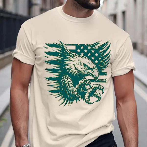 4th Of July Independence Day American Flag Patriotic Eagle Graphic T-Shirt - Rabclub.com 