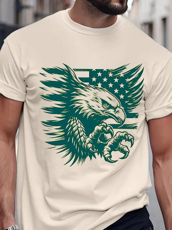 4th Of July Independence Day American Flag Patriotic Eagle Graphic T-Shirt - Pragmaace.com 