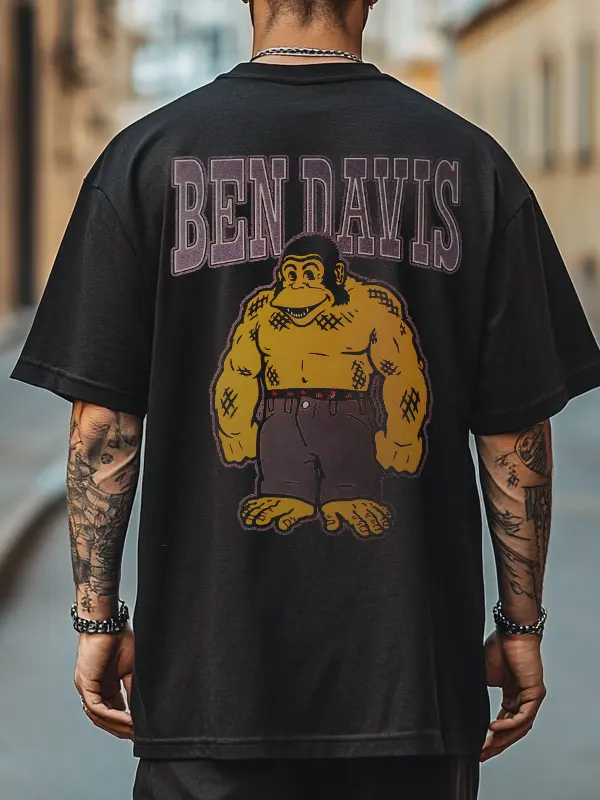 Graphic T-Shirt With Bold Monkey Design For Men - Menwyx.com 