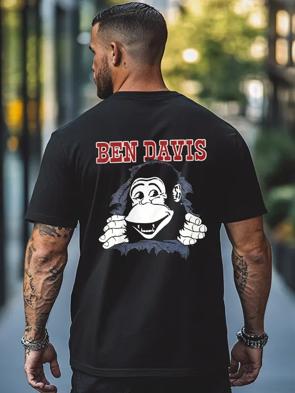 Graphic T-Shirt With Fun Monkey Design For Casual Wear - Menwyx.com 