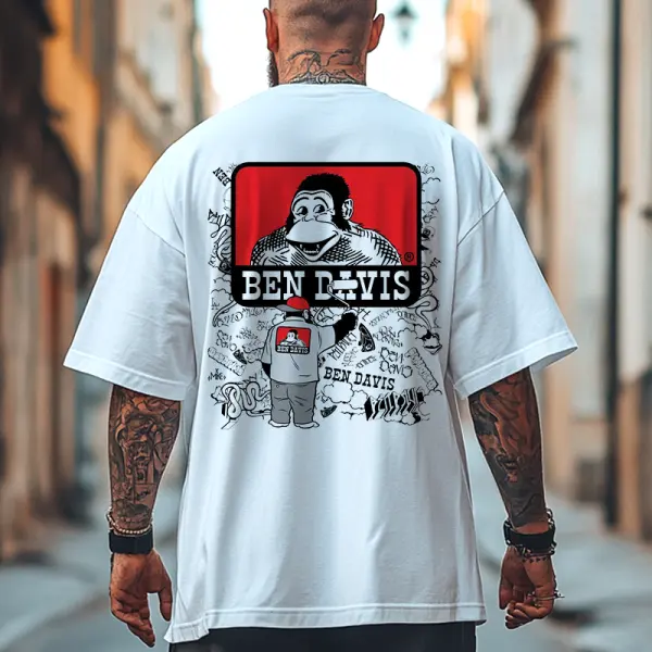 Ben Davis Graphic Print T-Shirt With Iconic Monkey Design For Men - Wayrates.com 