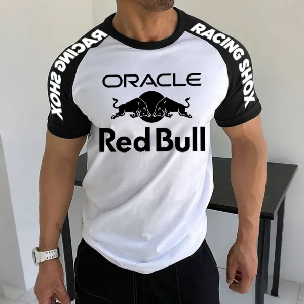 Men's Racing Energy Logo Contrast Short Sleeve T-Shirt - Wayrates.com 