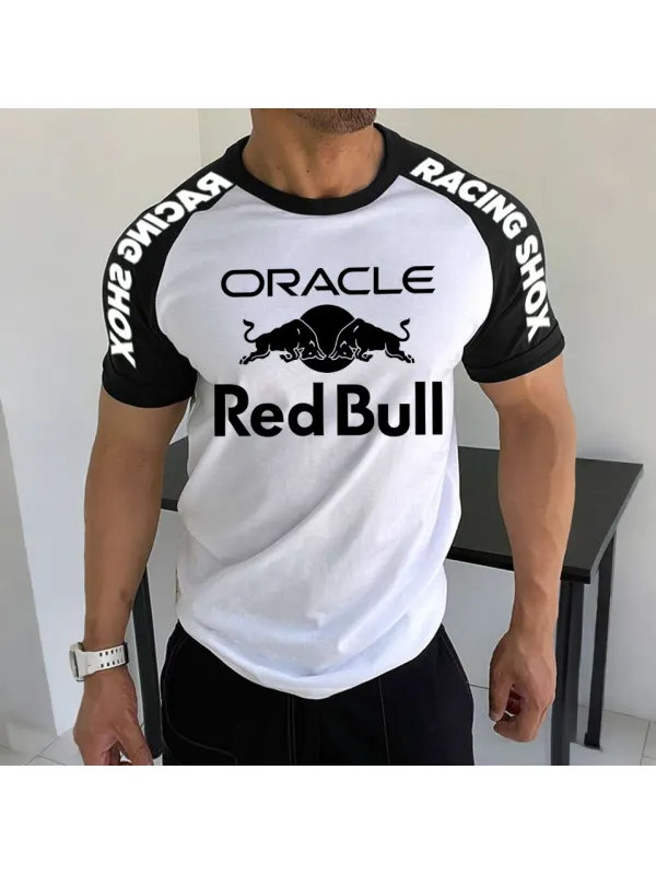 Men's Racing Energy Logo Contrast Short Sleeve T-Shirt - Anrider.com 