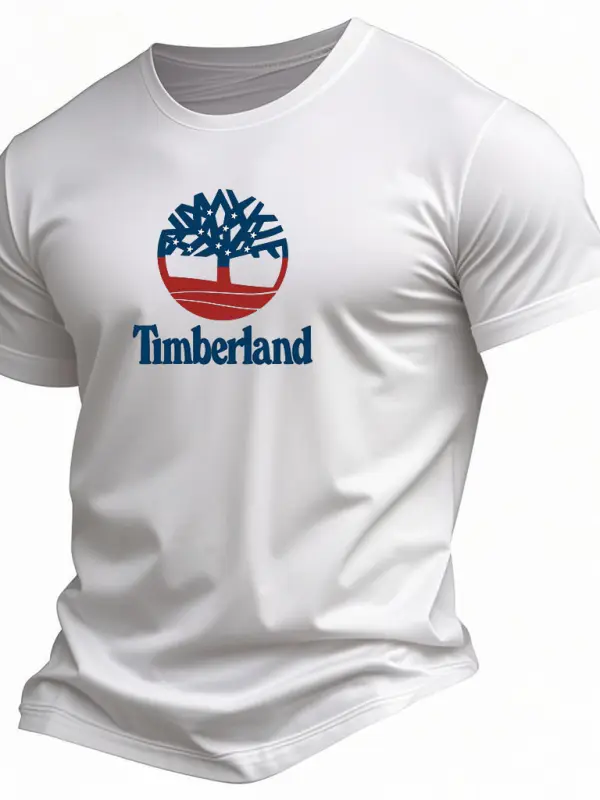 Men's Vintage American Flag Independence Day July 4th Surf Print Cotton Short Sleeve T-Shirt - Pragmaace.com 