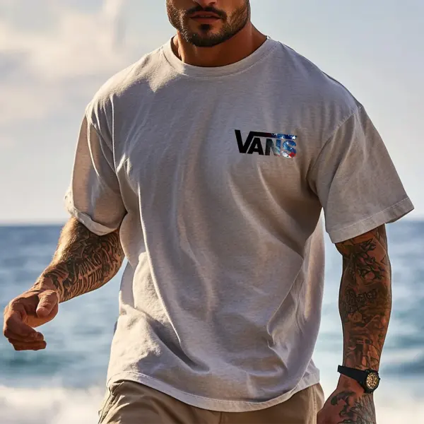 Unisex Vintage Print Gray Knit Lightweight Surf T-Shirt - Perfect For Summer Outdoors - Zivinfo.com 