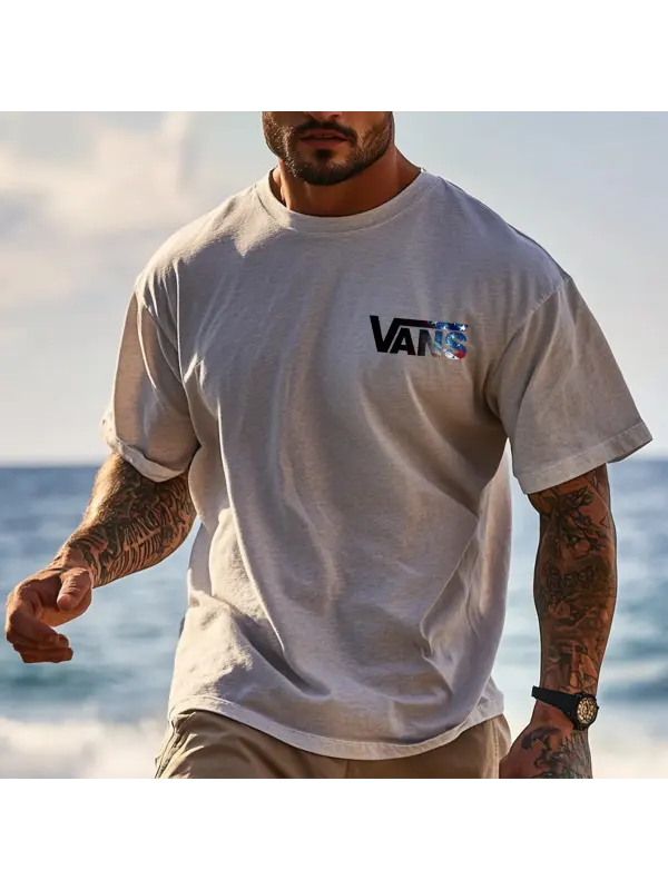 Unisex Vintage Print Gray Knit Lightweight Surf T-Shirt - Perfect For Summer Outdoors - Anrider.com 