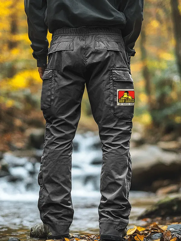 Men's Outdoor Utility Cargo Pants With Multi-Pockets And Adjustable Waistband - Menwyx.com 
