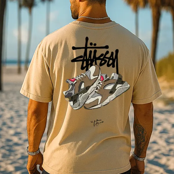 Casual Graphic T-Shirt With Sneaker Art Design For Men - Wayrates.chimpone.com 