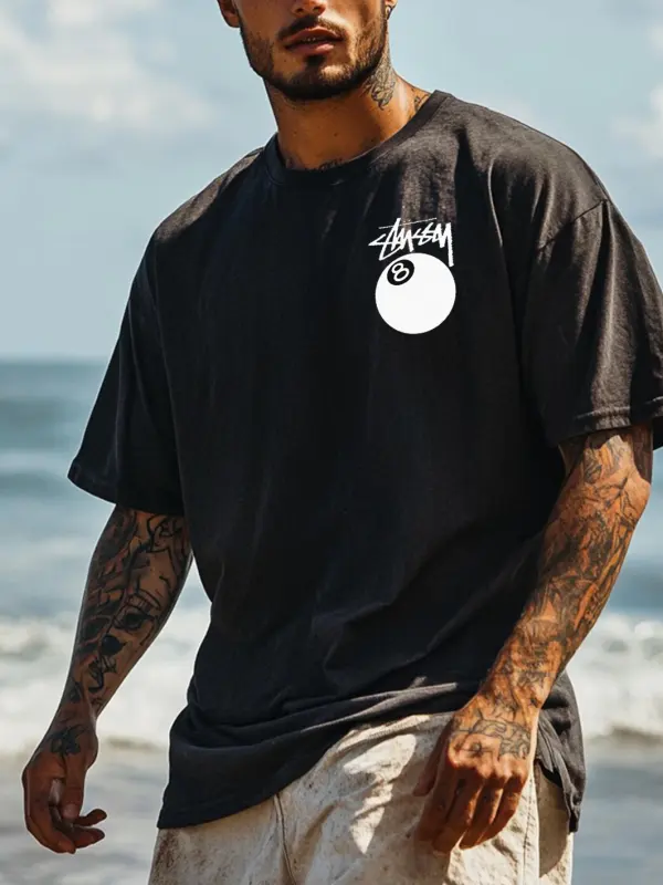 Unisex Oversized Print Short Sleeve Daily Casual Surf T-shirt - Simplyion.com 