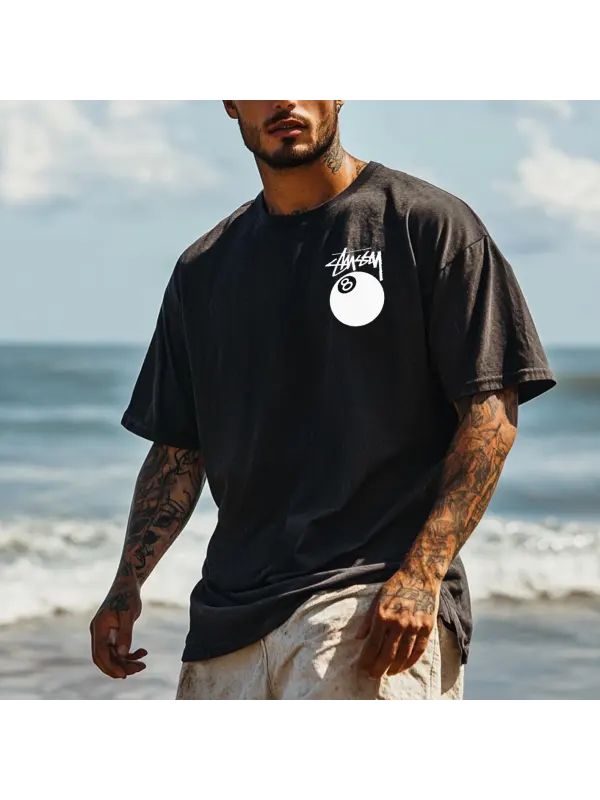 Unisex Oversized Print Short Sleeve Daily Casual Surf T-shirt - Anrider.com 