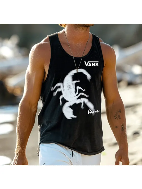 Scorpion Graphic Tank Top For Men - Perfect For Summer Outdoors - Frontiercool.com 