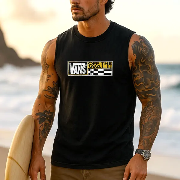 Men's Sleeveless Graphic Tee For Beach And Casual Wear - Ootdyouth.com 