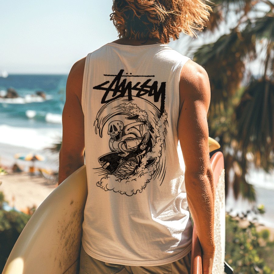 

Stylish Graphic Tank Top For Summer Beach Adventures