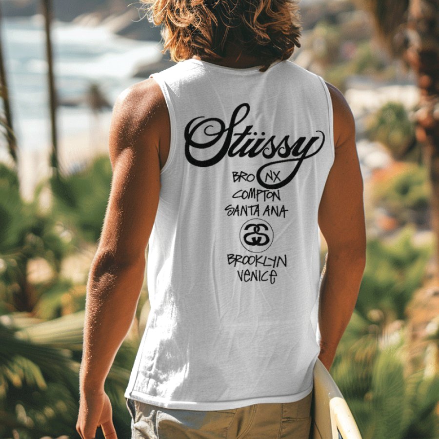 

Stylish Graphic Tank Top For Summer Beach Adventures