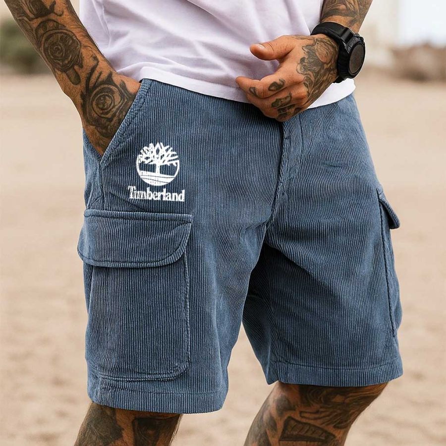 

Men's Corduroy Cargo Shorts Beach Outdoor Multi-Pocket Walkshorts