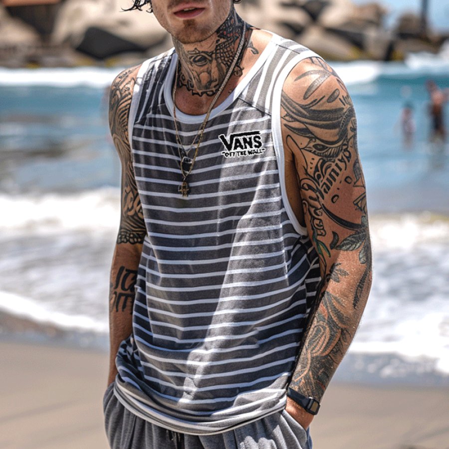 

Striped Tank Top For Beach And Casual Wear