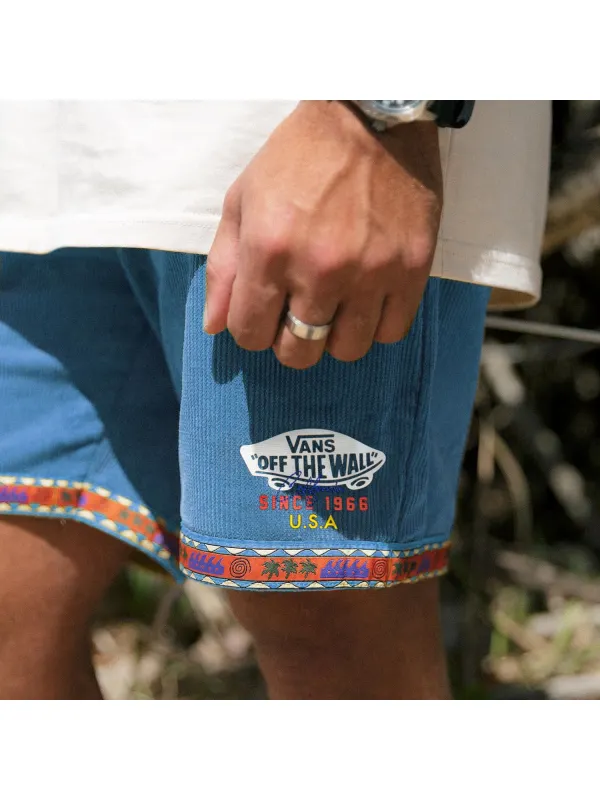 Vintage Casual Shorts Corduroy Surf Shorts Beach Shorts - Anrider.com 