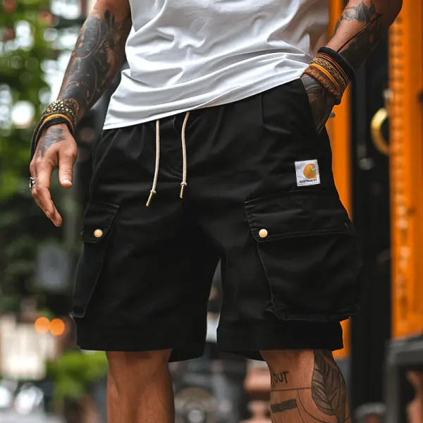 Men's Casual Cargo Shorts With Adjustable Drawstring And Multiple Pockets For Summer Outdoors - Ootdyouth.com 