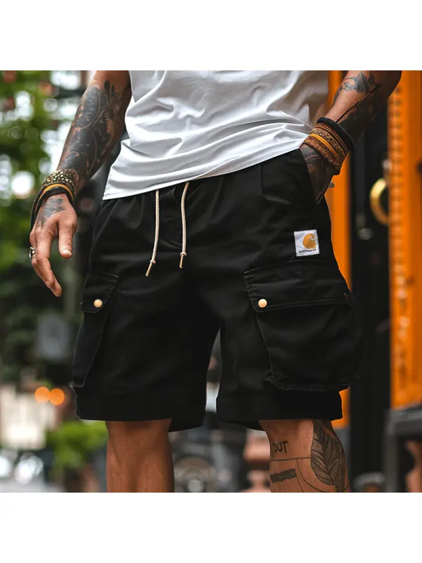 Men's Casual Cargo Shorts With Adjustable Drawstring And Multiple Pockets For Summer Outdoors - Ootdmw.com 