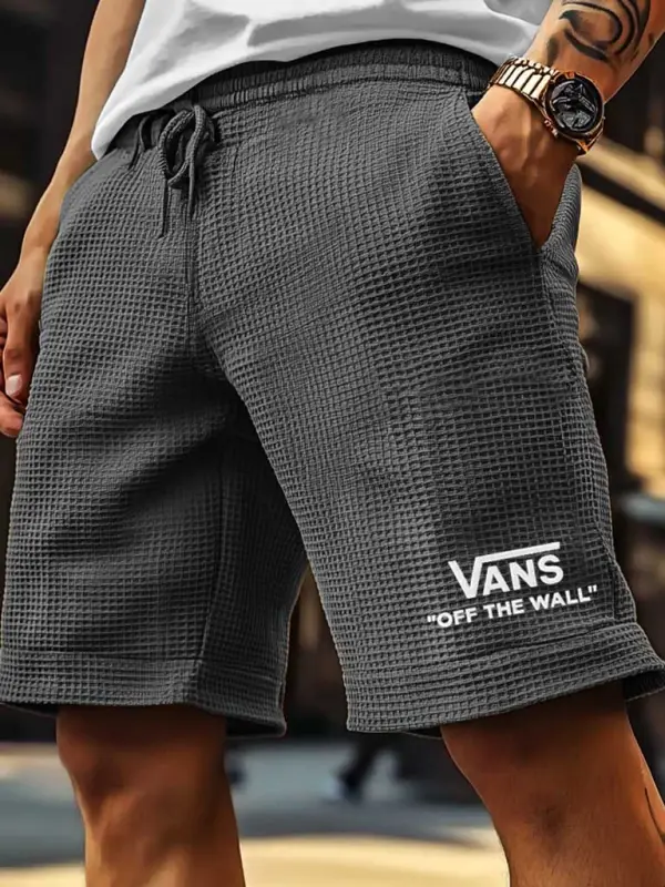 Vans Men's Vintage Off The Wall Embroidery Surfing Gray Shorts - Pragmaace.com 
