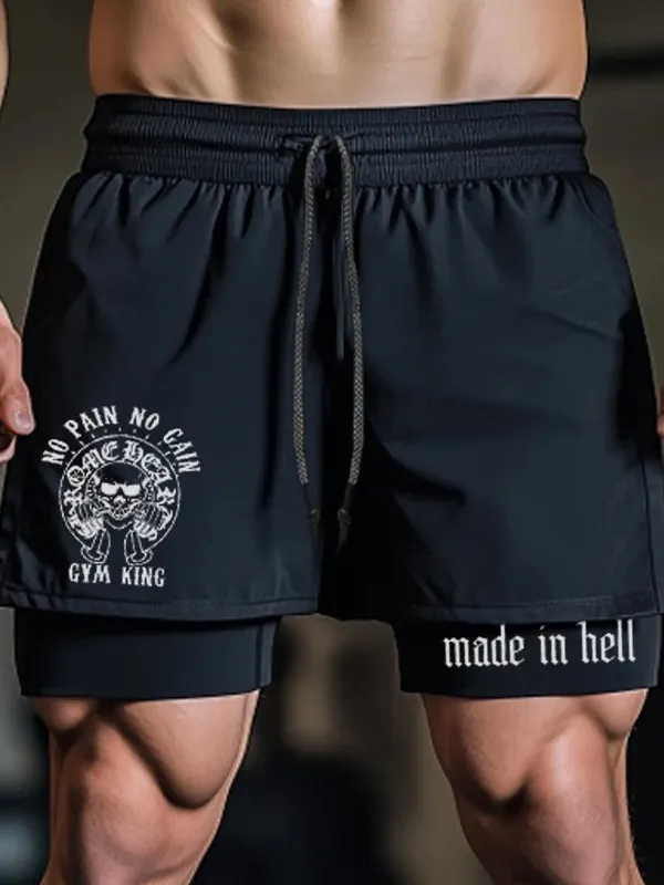 King Fitness Double Layer Sports Shorts - Simplyion.com 