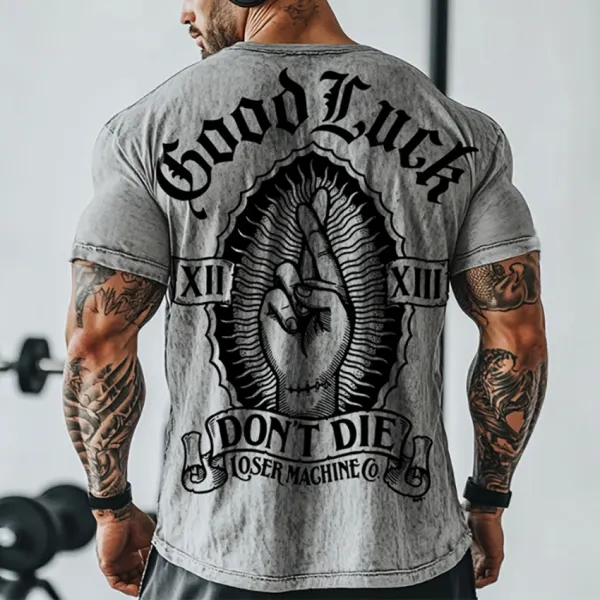 Good Luck Fitness Wash Short Sleeves T-shirt - Rabclub.com 