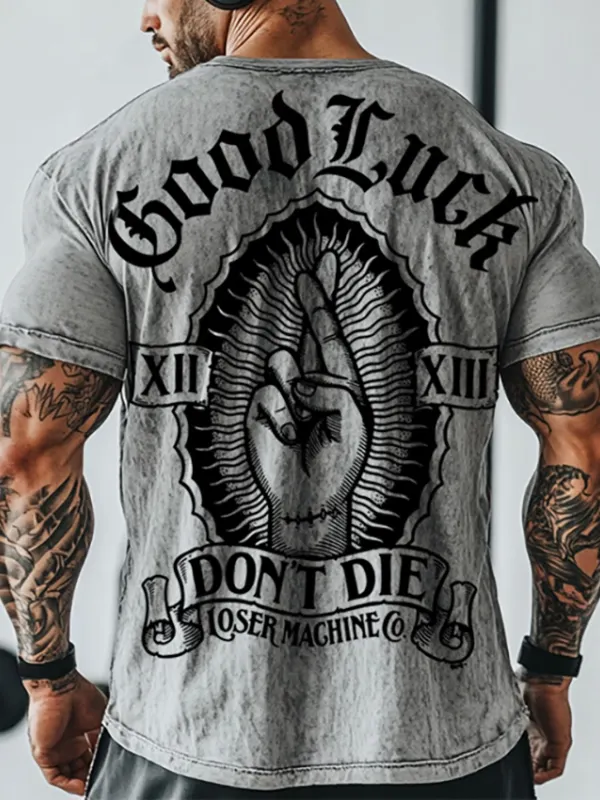 Good Luck Fitness Wash Short Sleeves T-shirt - Pragmaace.com 