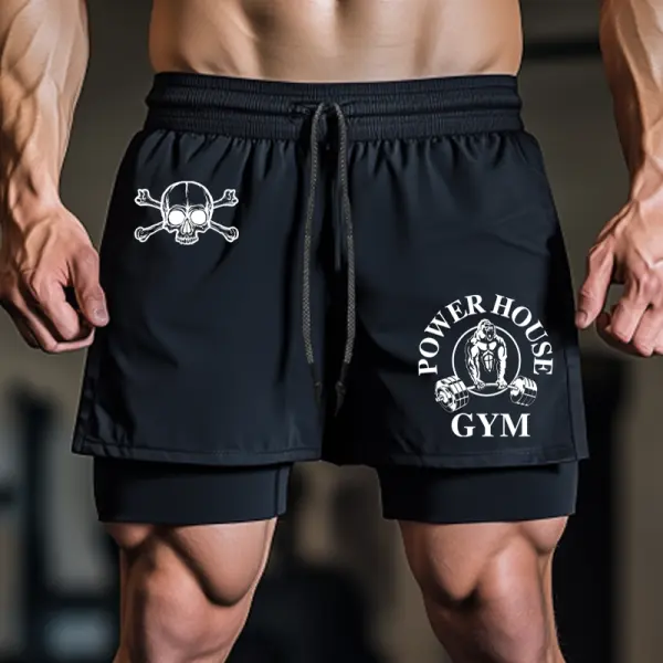 King Fitness Double Layer Sports Shorts - Menzfolk.com 