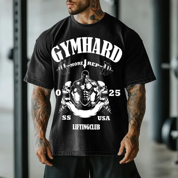 Retro Gymhard More One Rep In 2025 Graphics Acid Washed T-shirt - Rabclub.com 