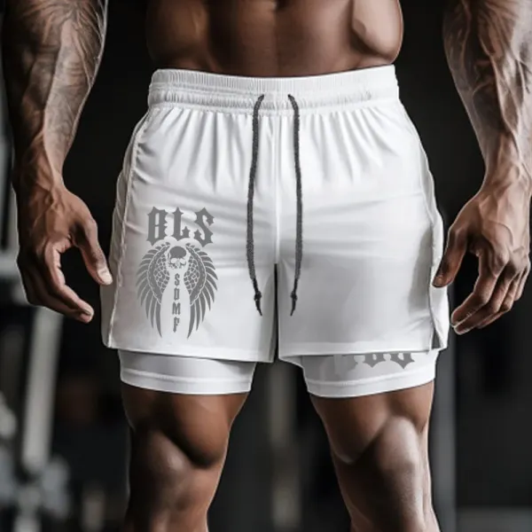 Bls Water Wash Fitness Double-layer Shorts - Menzfolk.com 