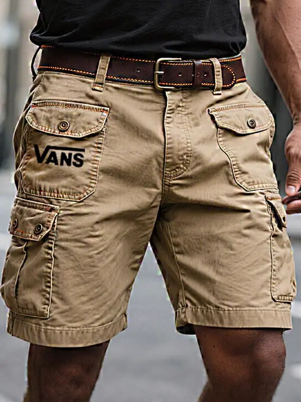Vans Men's Vintage Washed Surfing Multi-Pocket Cargo Shorts Outdoor Walkshort - Pragmaace.com 