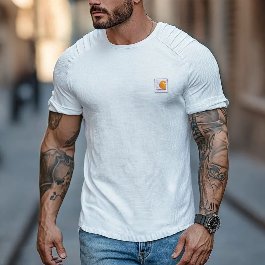

Carhartt Men'S Stylish Casual Short-Sleeved T-Shirt With Pleated Shoulders