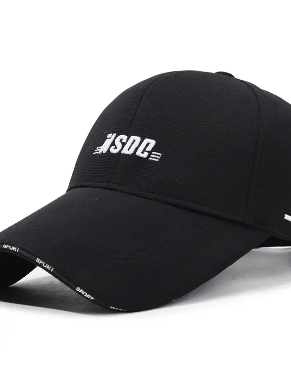 Wide Brim Embroidered Letters Outdoor Sun Hat Adjustable Baseball Cap - Menbarn.com 