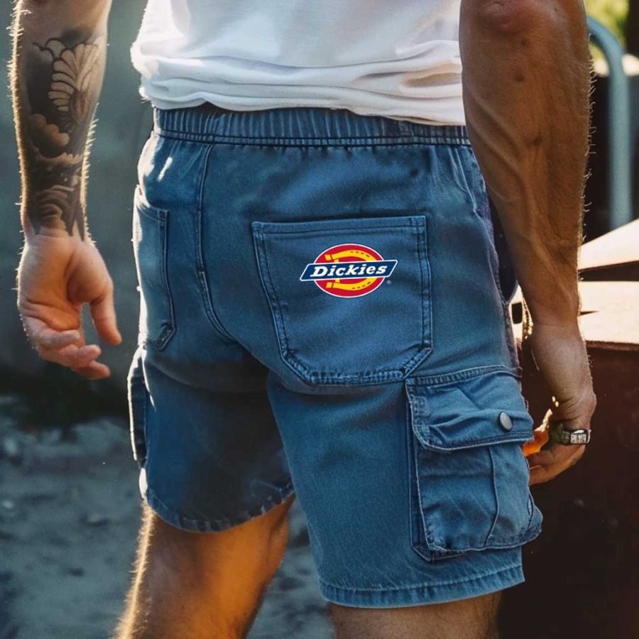 

Dickies Men's Cargo Shorts Vintage Denim Washed Distressed Multi-Pocket Outdoor Surf Walkshort Boardshorts