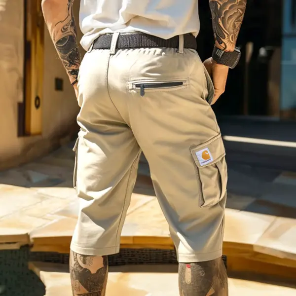 Men's Cargo Shorts With Multi-Pockets And Adjustable Waistband Surfing Workwear Outdoor Craft Shorts - Wayrates.com 