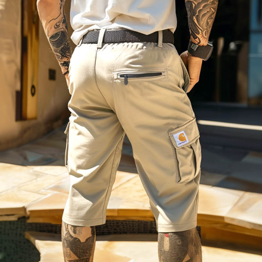 

Men's Cargo Shorts With Multi-Pockets And Adjustable Waistband Surfing Workwear Outdoor Craft Shorts