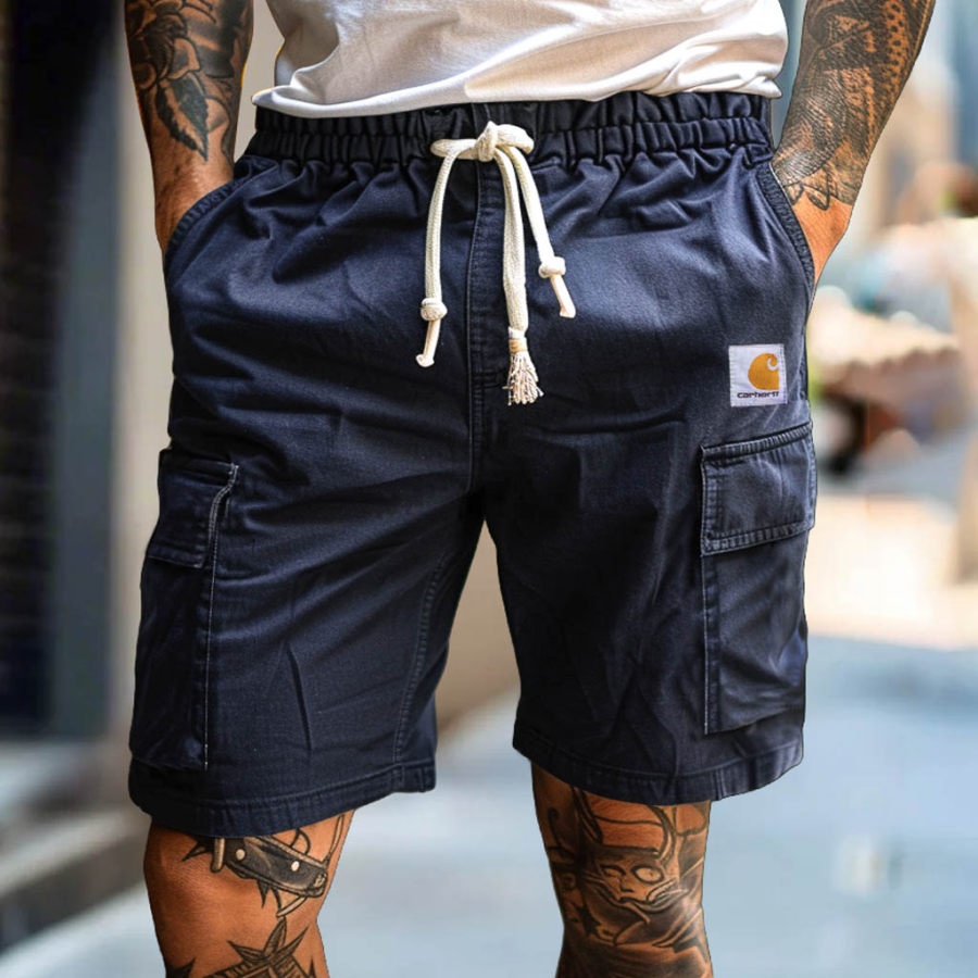

Men's Cargo Shorts Vintage Washed Distressed Multi-Pocket Casual Surf Navy Walkshort Boardshorts