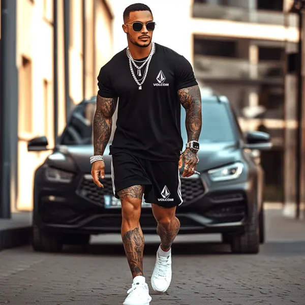 Men's Stylish Athletic Shorts And T-Shirt Set For Summer - Manlyhost.com 