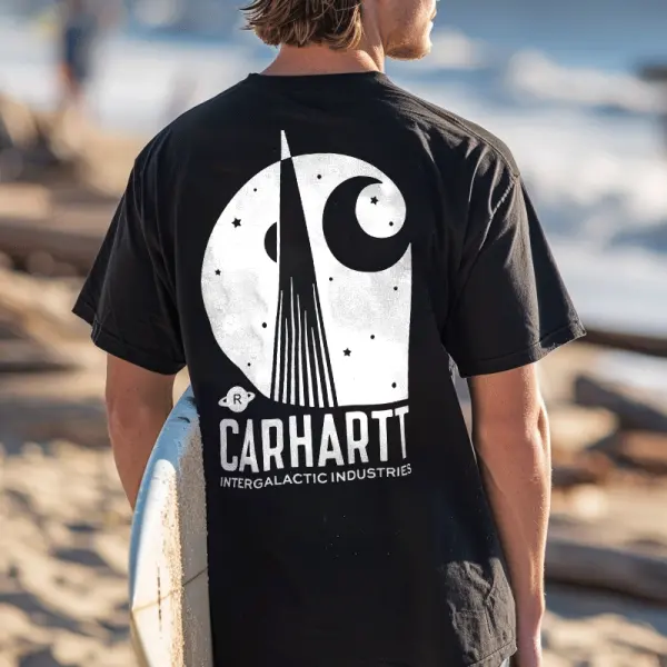 Cosmic Surf Graphic T-Shirt For Men - Perfect For Beach And Casual Wear - Wayrates.com 