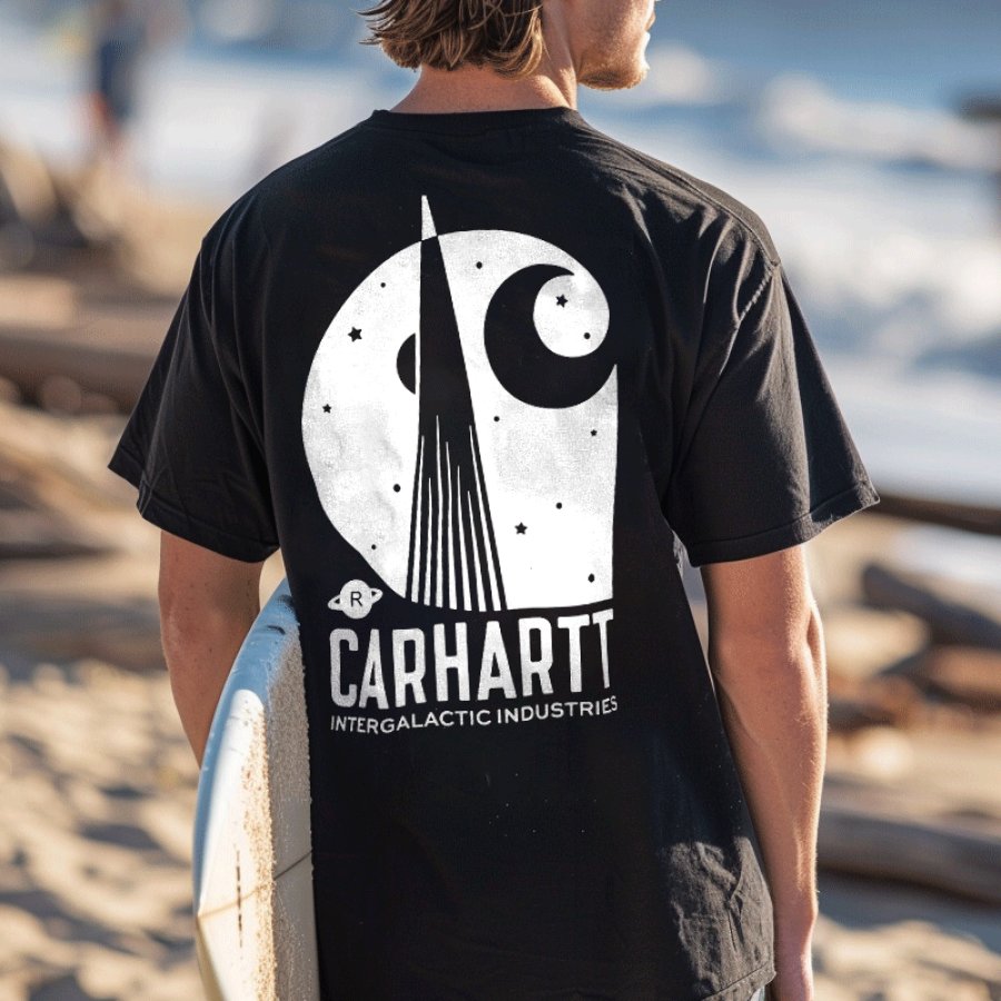 

Cosmic Surf Graphic T-Shirt For Men - Perfect For Beach And Casual Wear