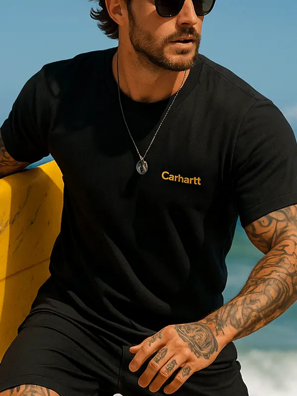 Carhartt Stylish Short Sleeve Tee For Summer Beach Adventures - Menwyx.com 